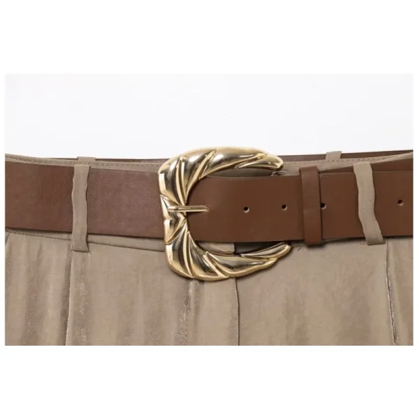 HipSeam Women Satin Trousers With Belt Spring Summer Simple Women's Pants Versatile Female Loose Pants Pocket Wide Leg Pants - Image 4