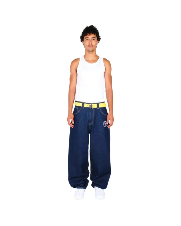 Streetwear PROTECT Jeans Y2K Mens Pants Harajuku Hip Hop Letter Embroidery Vintage Blue Baggy Jeans High Waist Wide Leg Trouser - Image 5