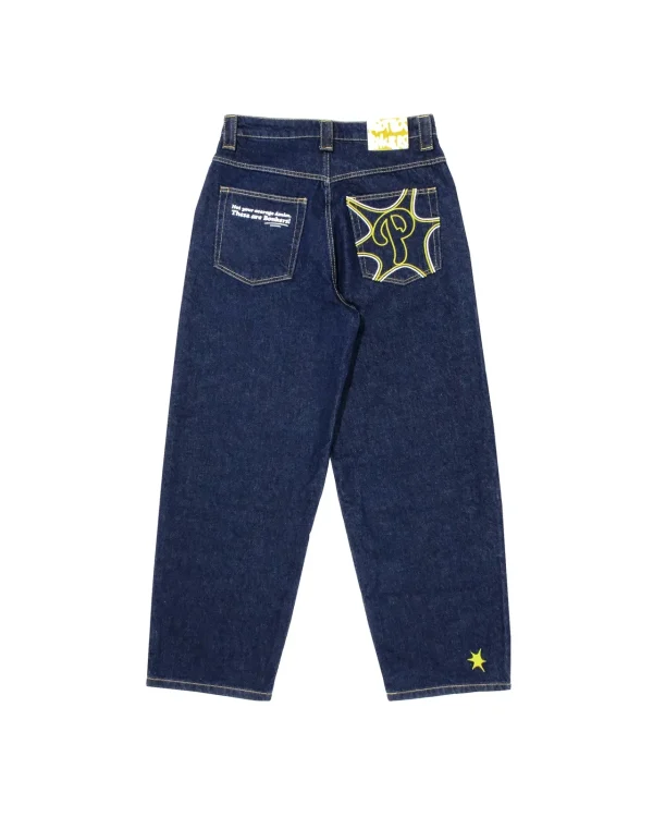Streetwear PROTECT Jeans Y2K Mens Pants Harajuku Hip Hop Letter Embroidery Vintage Blue Baggy Jeans High Waist Wide Leg Trouser - Image 6