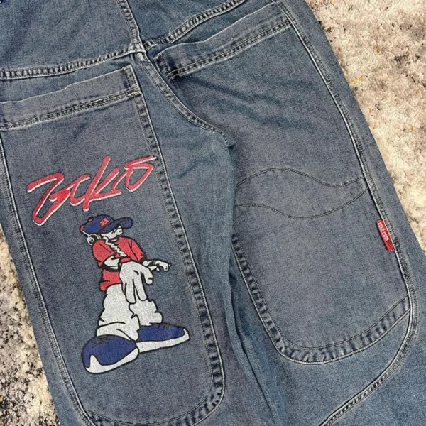 2024 Rare Vintage Y2K ECKO Plex DJ gigantic pocket wide leg baggy jeans street casual high quality pants for men and women - Image 3